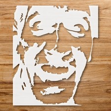 Grinning Face Silhouette Wall Art Reusable Plastic Stencil - StencilAir