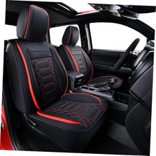 Tacoma Faux Leather Seat Covers, fit for 2005-2023 Tacoma Full Set Black Red