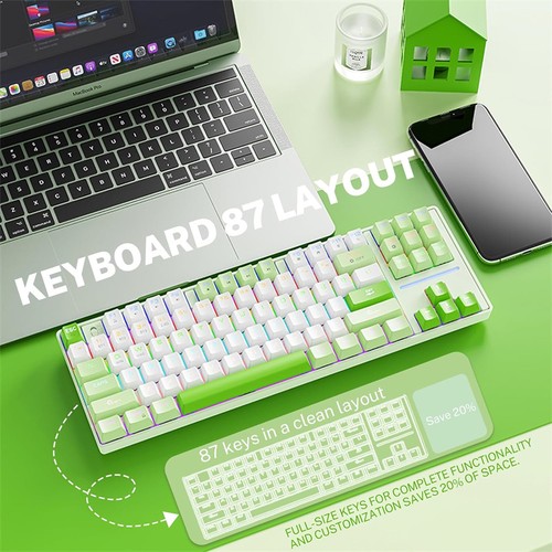 SMAILWOLF MK87 87-key Wireless Mechanical Keyboard Dual-mode Bluetooth Keyboa JW - Zdjęcie 12 z 15