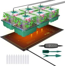 Seed Starter Trays with Grow Lights and Heat Mat, 72 Cells Seed Starter Kit with