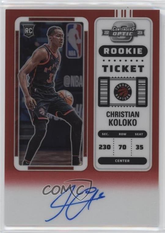 2022 Contenders Optic Red Prizm 62/99 Christian Koloko #116 Rookie Auto RC 14sx