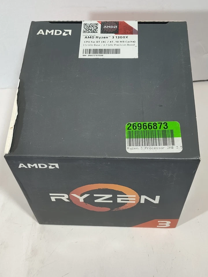 NEW AMD RYZEN 3 1300X 4-Core 3.7 GHz Turbo YD130XBBAEBOX Processor CPU w/Cooler - Image 3 of 4