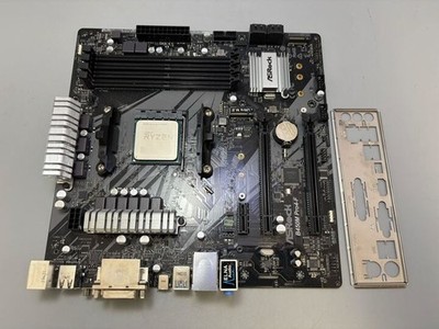 ASRock B450M Pro4-F DDR4 AM4 Motherboard with AMD Ryzen 5 1600 @3.2GHz