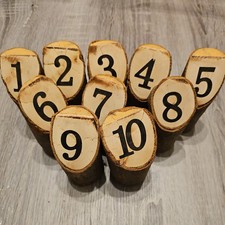  10 Pcs Table Number Stands Rustic Numbers Wood Stump Decorations
