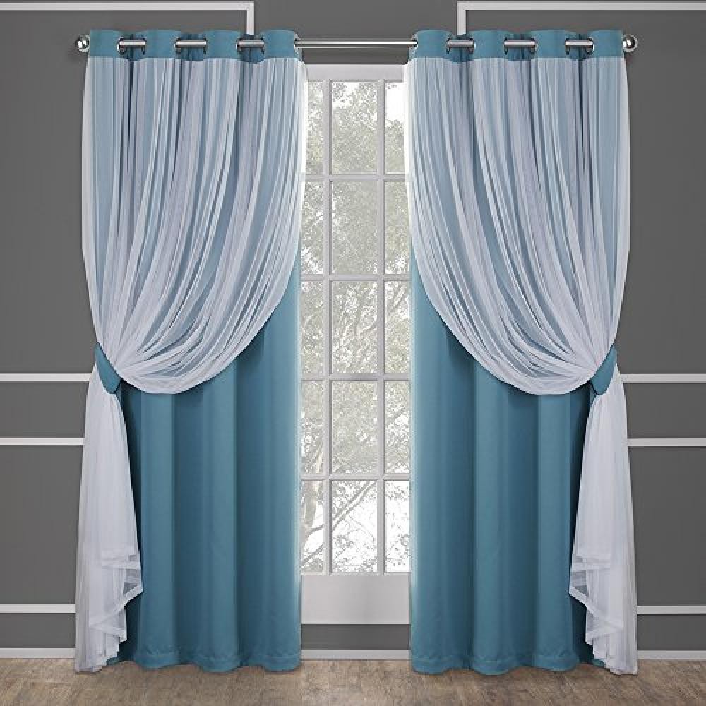 (TG. 108 x 52 x 0.2 cm) Exclusive Home Curtains Catarina-Coppia di Tende oscuran