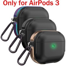 For AirPods 3 Case Hybrid Hard Heavy Duty Shockproof Full Cover / Keychain Clip