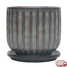 Cylindrical Ceramic Planter with Drainage Holes