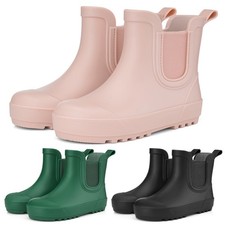 HISEA Kids Ankle Chelsea Rain Boots Boys Girls PVC Waterproof Mud Garden Boots