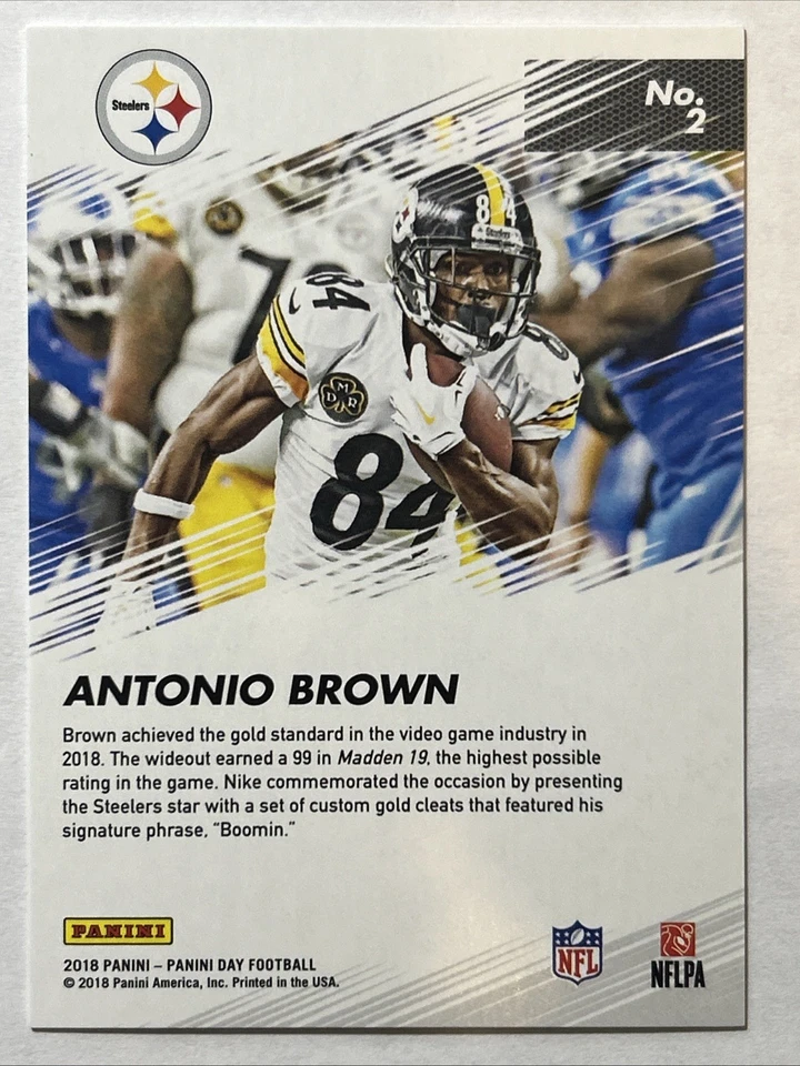 2018 Panini Day Rainbow Sparkles, Antonio Brown #ed 24/50, Card #2 - Image 2 of 2