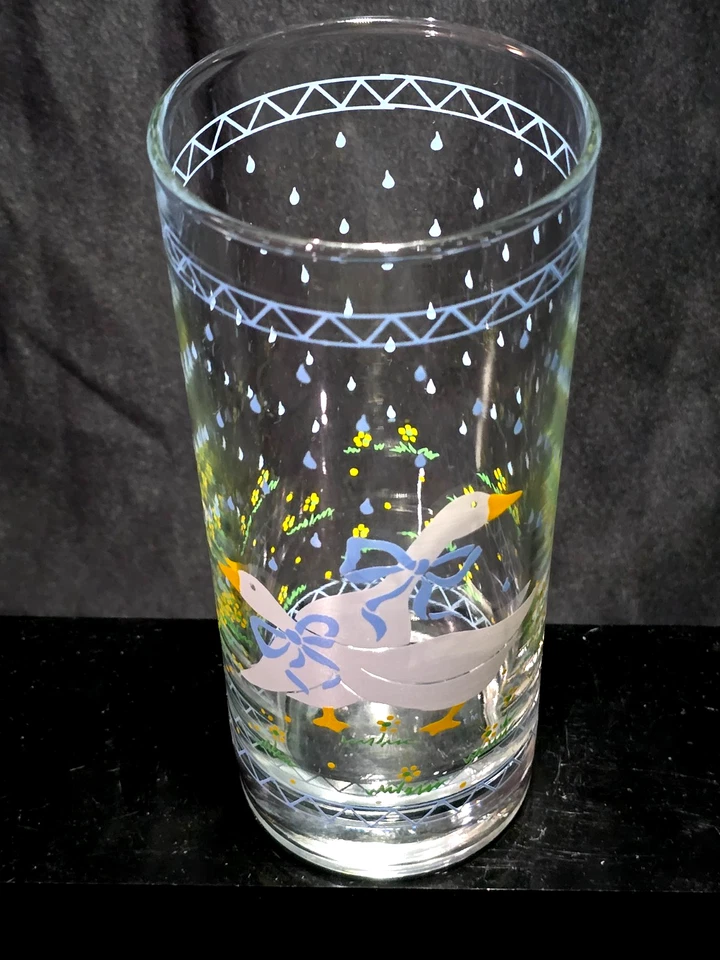 Vaso de té vintage ANCHOR HOCKING 6,25" ganso y gota de lluvia FARM COUNTRY - Juego de 7 Foto 4 de 4