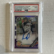 2019 Bowman Chrome Autograph Alexander Canario #CPA-AC RC Purple 100/250 PSA 9 