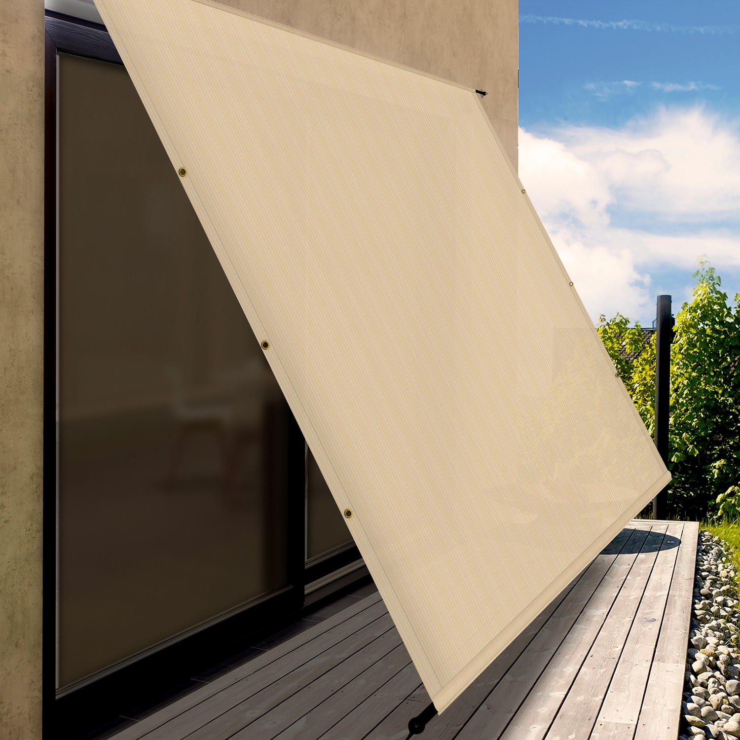 10-13ft Sand Pergola Canopy Replacement Cover w/Rod Pocket for Patio Garden Deck