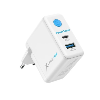 XLayer 65W Power Saver Duales Ladegerät mit Strom-Stopp-Funktion, weiß
