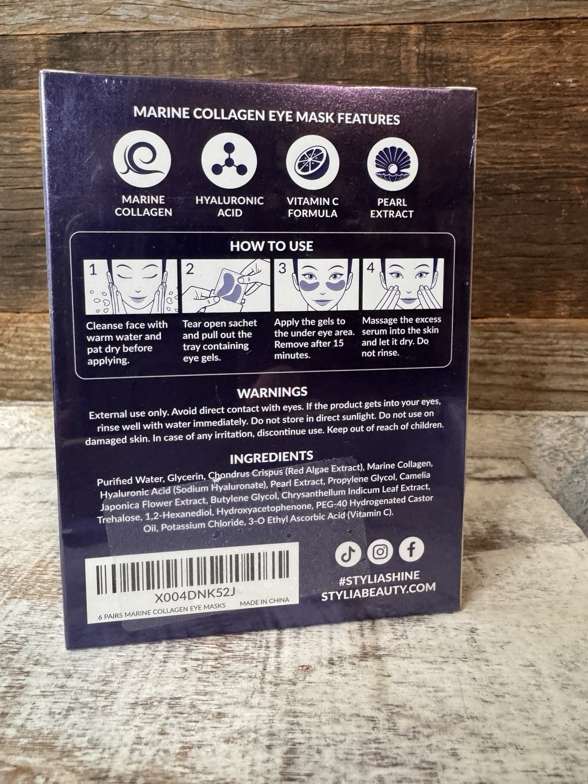 Stylia Marine Collagen Eye Mask | 6 pairs | Stocking Stuffer Idea