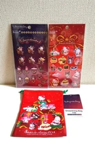 Sanrio Christmas 3-Piece Set Sheet Stickers Drawstring Bag DAISO New