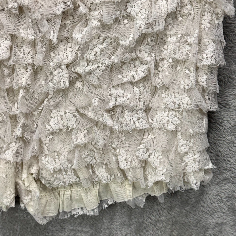 Pantalones cortos Free People para mujer con volantes en capas talla S Fairy Lolita Coquette Boho Foto 3 de 4