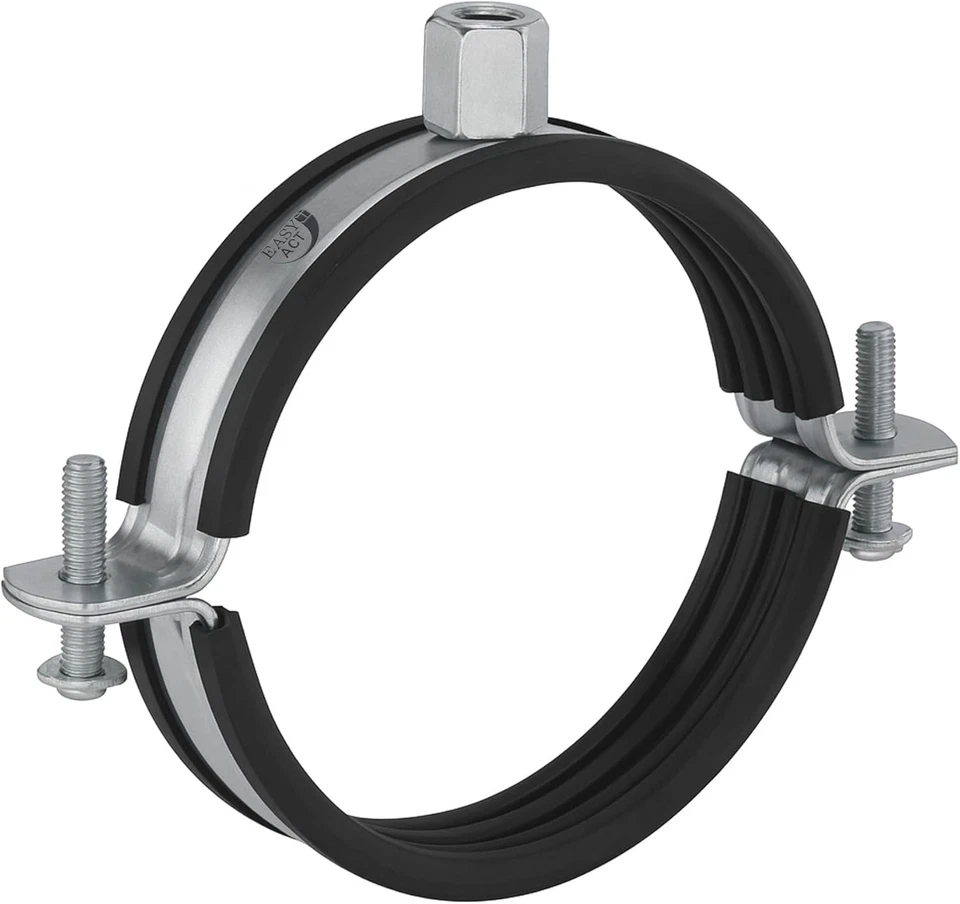 EASY ACT GMBH Fascetta stringitubo 200 mm con guarnizione in gomma per canali di ventilazione morsetto tubo morsetto snodato