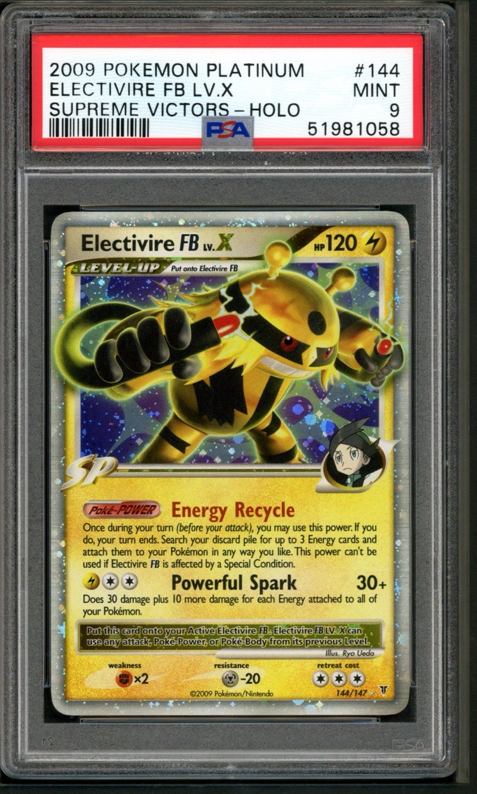 Electivire FB LV.X PSA 9 144/147 Supreme Victors Holo Pokemon Card 2009