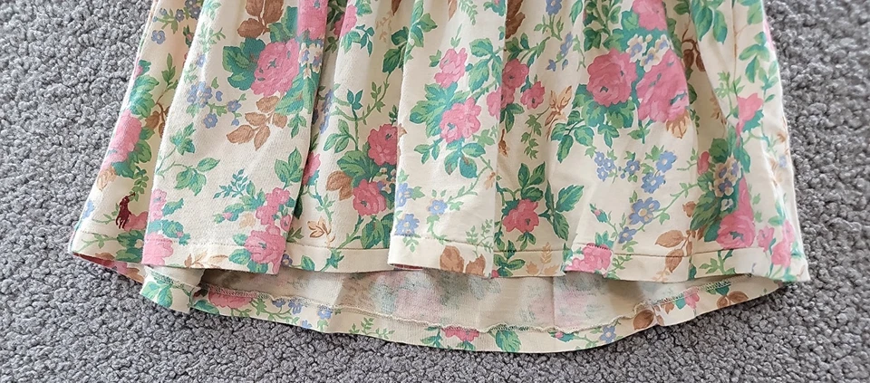 Polo Ralph Lauren Floral Jersey Falda Niñas Grandes XL/16 Multicolor Cintura Ajustada Foto 4 de 4