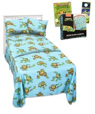 Bedding Set Bed - Bundle with TMNT Bed Sheets with Flat , Fitted , and Pillow...