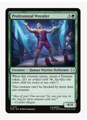 Professional Wrestler | MTG SPM Green Warrior Treasure Cant Be Gang Blocked | NM