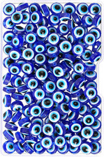 150 Pcs Evil Eye Beads round Resin Charms for Jewelry, 8 Mm