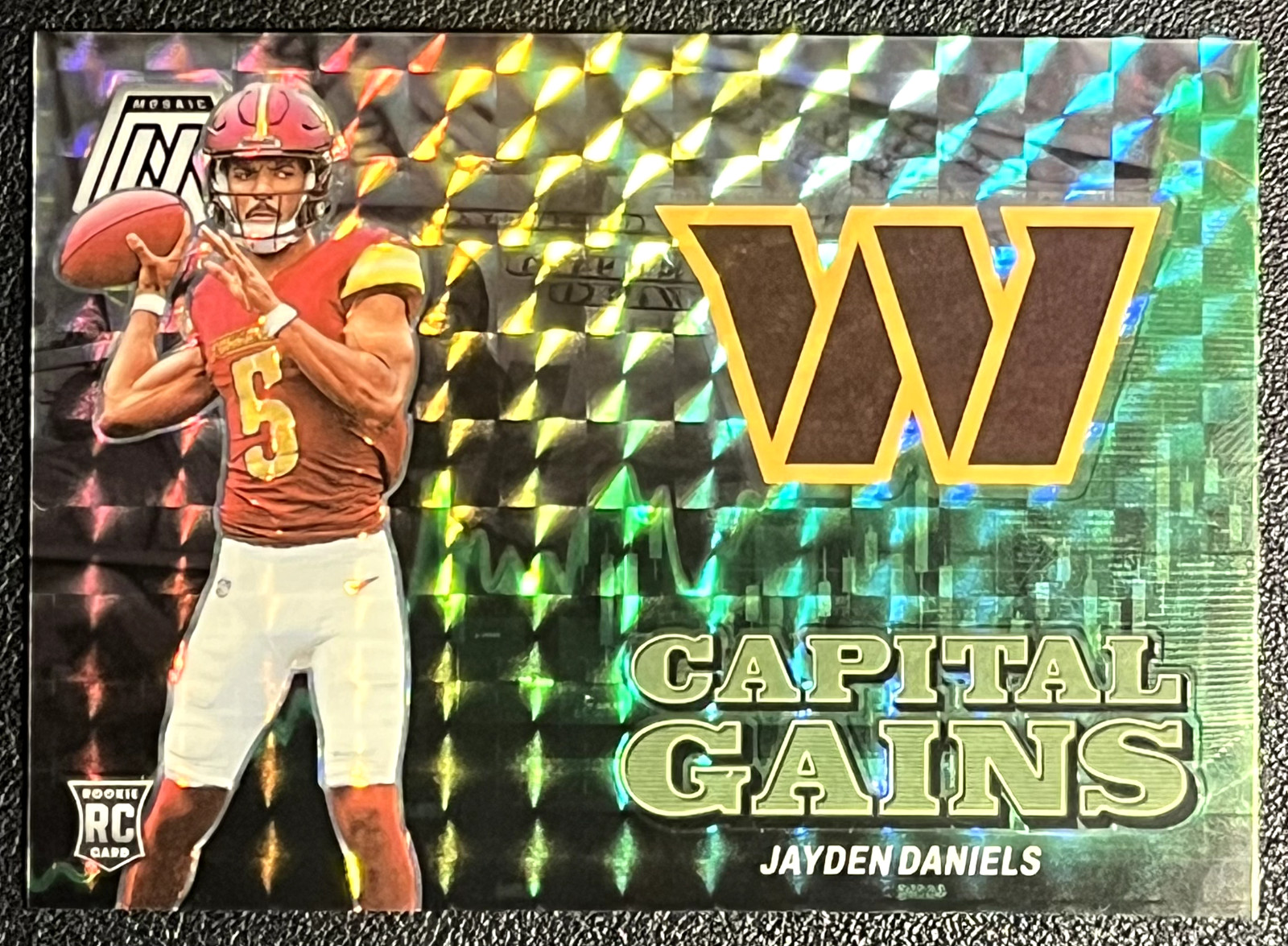 2024 Panini Mosaic: Jayden Daniels, Capital Gains Rookie Insert (Silver) No. 20