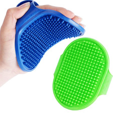 2 Pack Dog Grooming Brush, Premium Soft Silicone Pet Bath Brushes with Adjustabl
