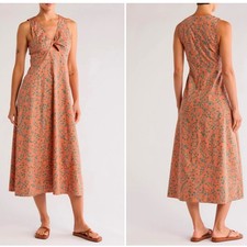 NEW Madewell Dress Size 6 Midi Sundress Stephanie Twist-Front Floral Sleevelss