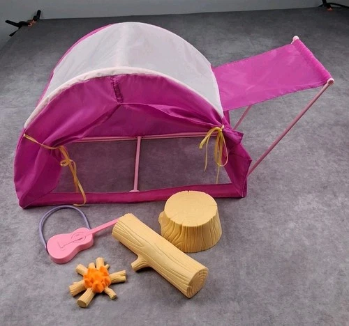 Vintage Mattel 1993 Camp Barbie Outdoor Fun Playset Tent + Pieces 67002 Incomple
