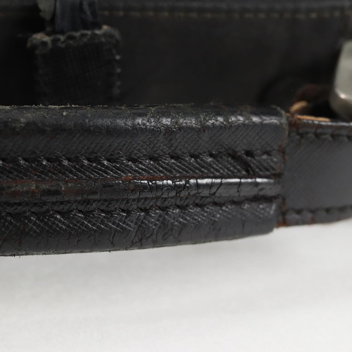 PRADA Hand Bag Nylon Leather 2way Black Silver Auth bs28384 thumbnail 9