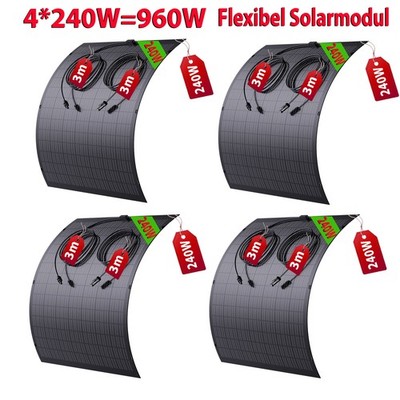 960W FLEXIBEL SOLARMODULE SOLARPANEL MONO FÜR BALKONKRAFTWERK WOHNMOBIL CAMPING