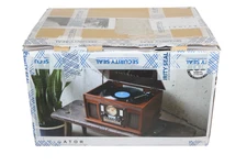 Victrola VTA-600B-MAH 8-in-1 Record Player Multimedia Center -Free Shipping.