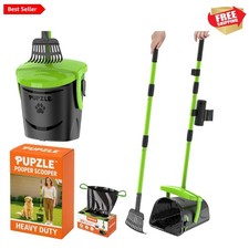 Dog Pooper Scooper with Bag Attachment, 40" Long Handle Pooper Scooper for La...