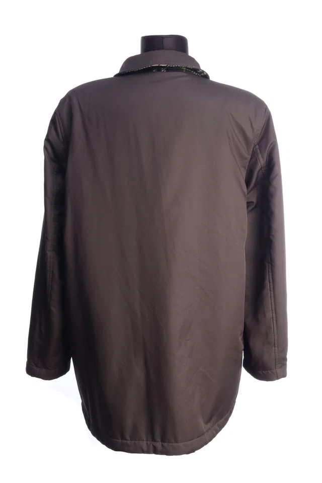 Women's BURBERRY LONDON Dark Olive Plaid Reversible Wool Coat Jacket Size uk 14 - Image 3 of 4