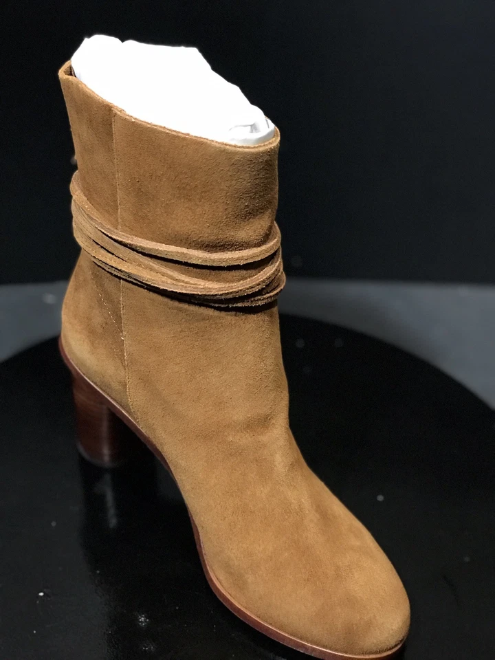 Nuevo POUR LA VICTOIRE Marrón Gamuza Irona Botines Tacón Cilindro Talla US 7 M Foto 2 de 4