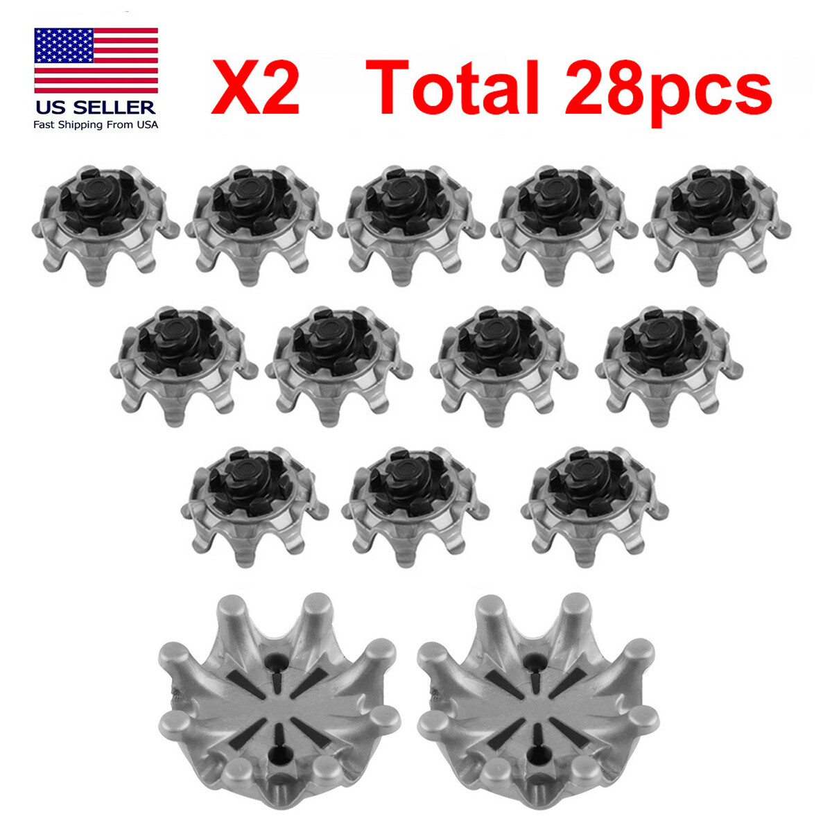 28Pcs Golf Shoes Spikes Fast Twist Studs Cleats Replacement Kits For