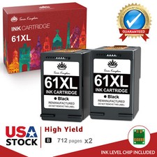 61XL Ink Cartridge for HP 61 ENVY 4500 4502 4505 5530 5535 Deskjet 2540 Printer