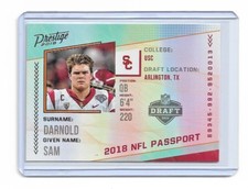 2018 Panini Prestige USC New York Jets Sam Darnold Passport Rookie Card RC