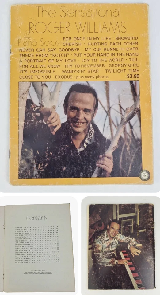 Vtg Sensational Roger Williams Book Sheet Music 19-Song Piano Solo 88-Pg 70’s PB - Image 2 of 4