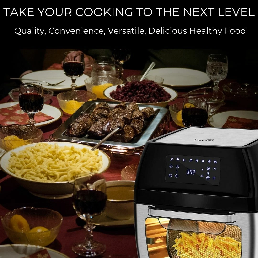 BEST AIR FRYER OVEN VALUE FOR FAMILY INCLUDES ROTISSERIE RACKS, 8 PRESETS &  MORE