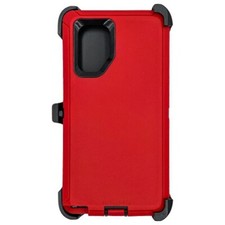 Heavy Duty Shockproof Tough Case Cover w/Clip RED/BLACK For Samsung Note 10