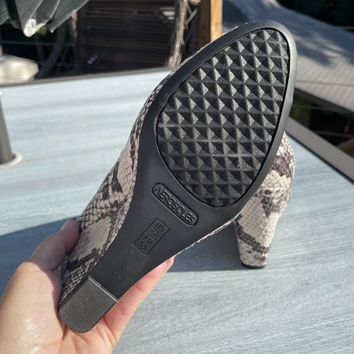 Aerosoles BANDWAGON Pump 7.5 Natural Snakeskin Print Wrapped Wedge HEEL REST - Picture 9 of 10