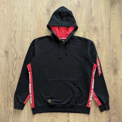 Alpha Industries Men's Hoodie With Stripes On The Sides Size XL