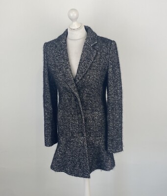 Escada Sport Jacke Fischgrät Wolle Mohair Alpaka Gr. 36 Damen Ladies Mantel