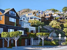 Alex Nizovsky - Sausalito / Bridgeway Tiffany Park - Landscape Painting 40"x30"