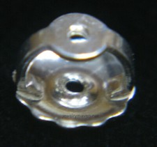 SINGLE 14k White Gold Heavy 0.041" Post Threaded Screw Earring Back Nut US MADE