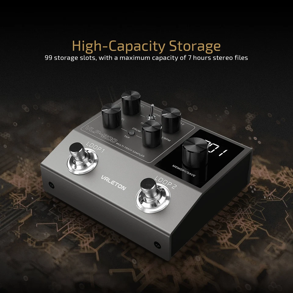 Looper estéreo de doble pista Valeton para guitarra, bajo, teclado, voz batería Foto 3 de 4