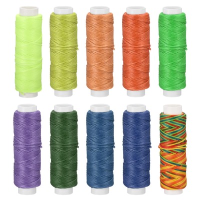 Bunte Wachsbeschichtete Fäden 16 Yards 0,8 mm Durchmesser Polyester Nähfäden 10 Stück