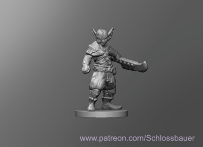 Goblin V1-2 Fighter Creature NPC Monster Manual 28mm Scale DND D&D Miniature SB